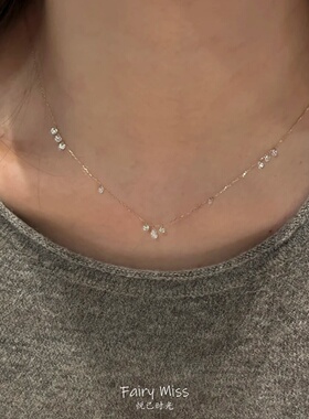 满天星水滴流苏项链女小众锁骨链