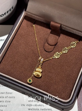 福牌葫芦流苏锁骨项链新年好寓意