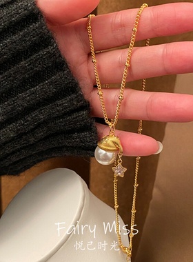 可爱小雪人圣诞帽拉丝雪花毛衣链