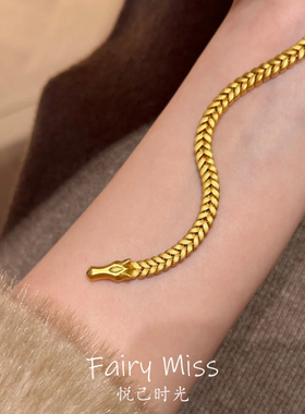 本命年轻奢镀真金色丰麦穗女手链
