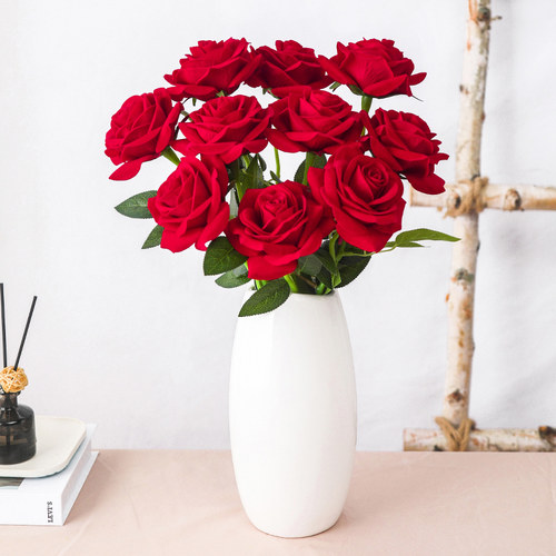 玫瑰花仿真花2025新款花束塑料花插花摆件客厅摆设装饰品假花 - 图1
