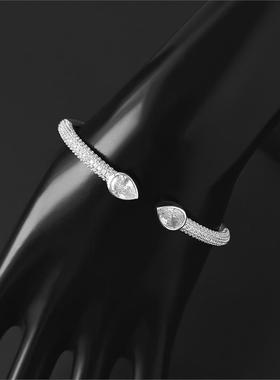 梨形开口水滴手镯女生镶嵌个性简约手环小众设计感手饰潮