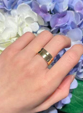 素圈银戒指金色对戒宽版指环简约气质大气情侣七夕礼物送女友