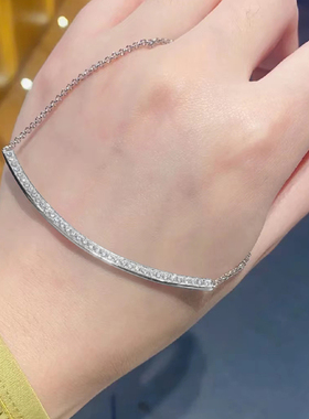 微笑项链女几何笑脸可自由调节线条锁骨链毛衣链小众七夕礼物