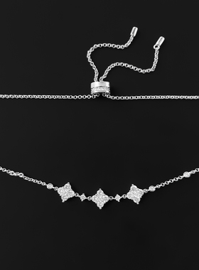 闪耀项链女四叶草毛衣链可调节百搭锁骨链欧美简约气质潮送礼物