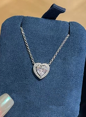 爱心可调节银项链女生心形锁骨链简约百搭礼物送女友潮流