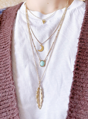 出口法国原单剪标项链女高级感小众设计感多层叠戴时尚百搭饰品女