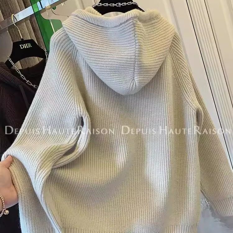 2-300斤大码设计感半拉链连帽毛衣针织衫女秋冬宽松慵懒长袖上衣,淘宝优惠券,粉丝福利购,淘宝优惠卷