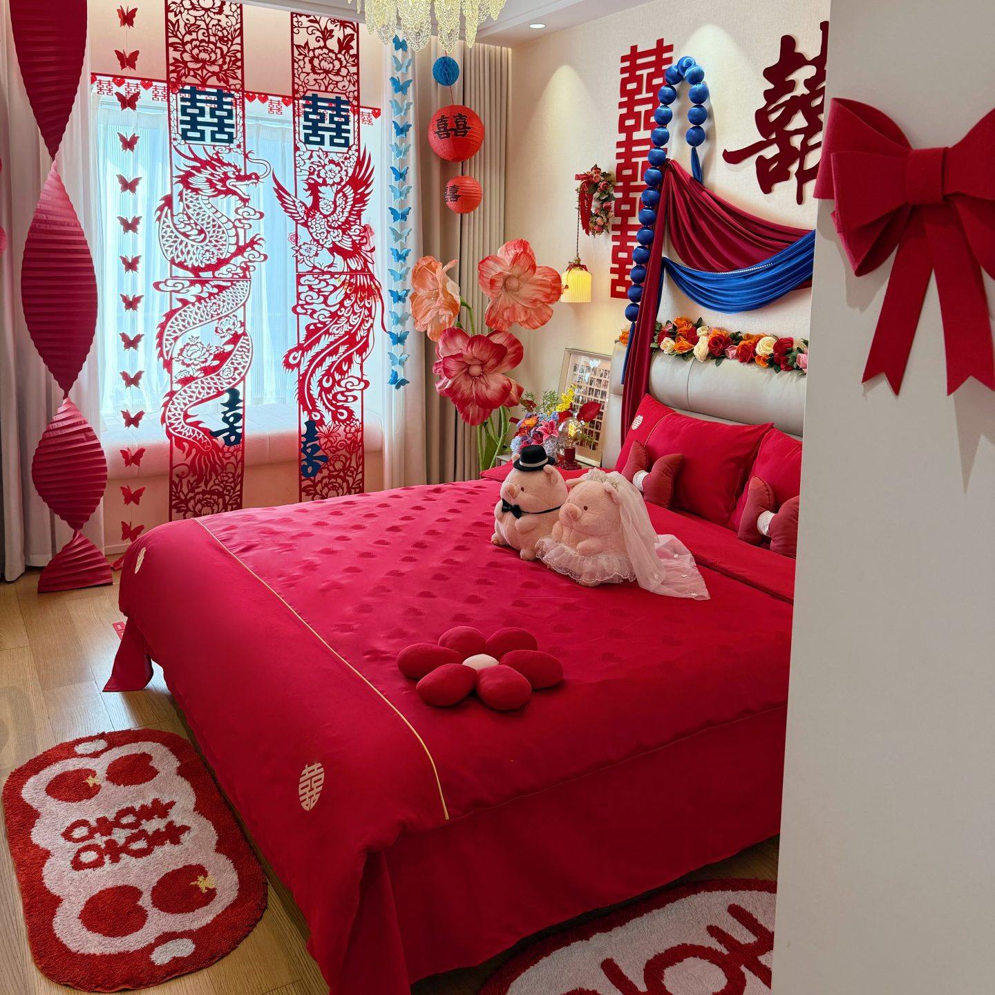 高档婚庆四件套喜被大红色纯棉印花被套陪嫁婚房结婚床上用品婚嫁,淘宝优惠券,粉丝福利购,淘宝优惠卷