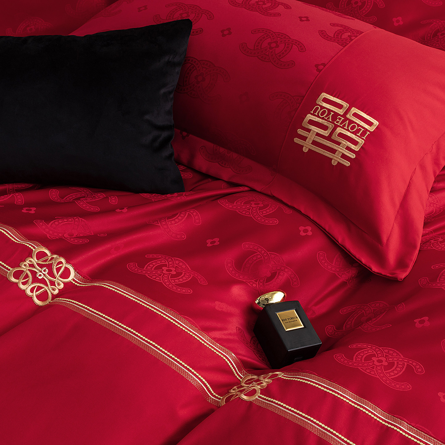 高级感中式刺绣结婚四件套婚庆红色被套床单婚房喜被陪嫁床上用品,淘宝优惠券,粉丝福利购,淘宝优惠卷