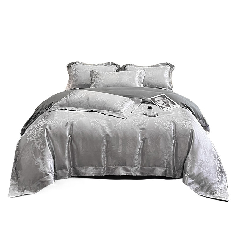High-end jacquard European-style skin-friendly and soft four-piece sleeping naked set
