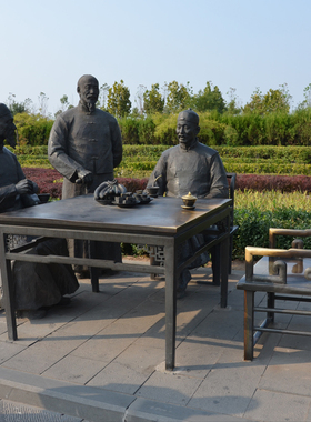 玻璃钢文化街公园大型人物雕塑