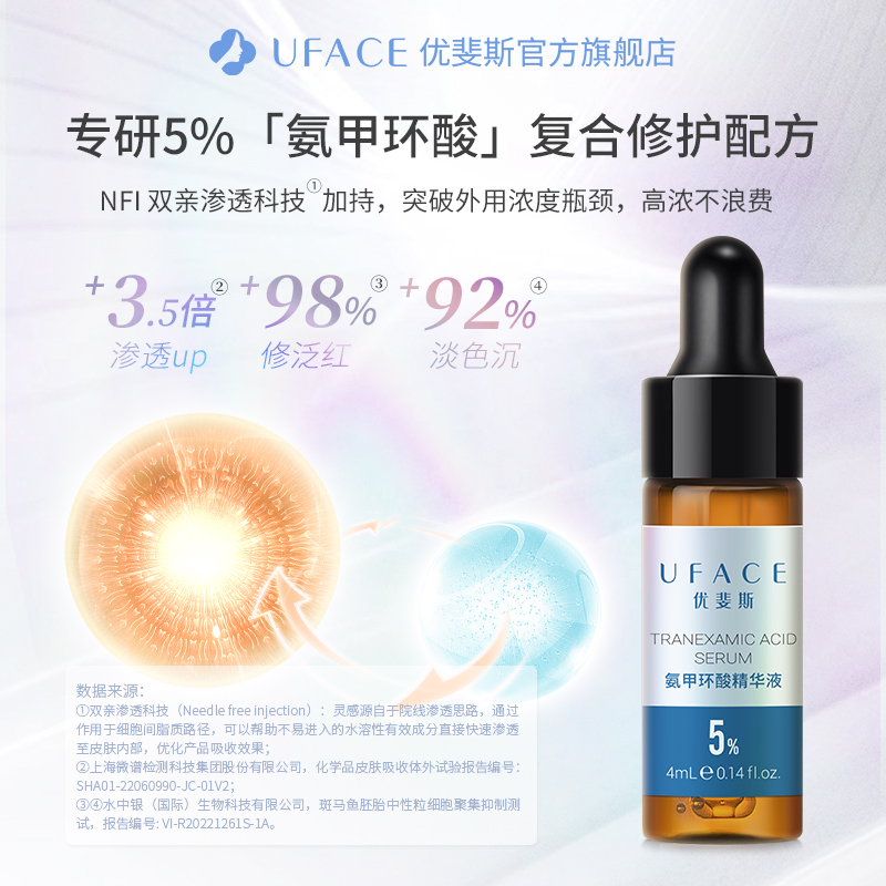 优斐斯氨甲环酸精华液传明酸5%高浓度去黄提亮面部补水修护4ml - 图2