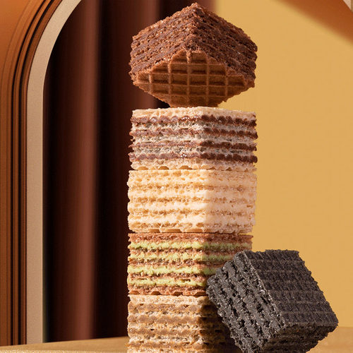 丹夫新品诺普斯80gx3包珍珠奶茶高蛋白黑巧抹茶巧克力威化饼干 - 图2