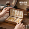 Solid wood gold jewelry storage box portable storage box