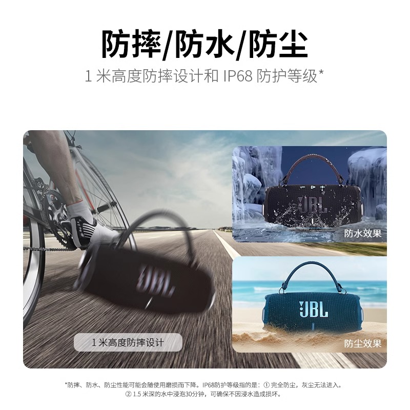 JBL音响CHARGE6/5冲击波五六代防水户外便携式大音量蓝牙音箱 - 图1