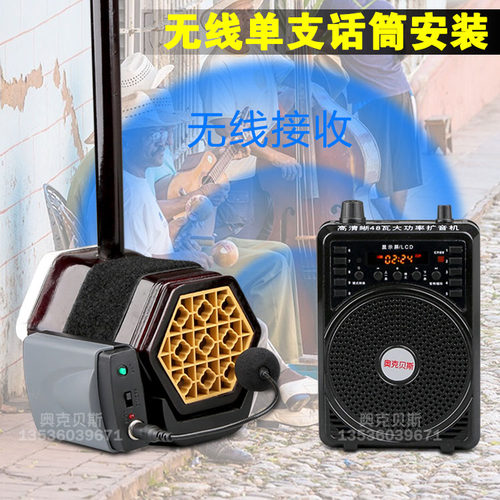 二胡无线扩音器48W大功率扩音机教师导游用 笛子葫芦丝乐器拾音器 - 图0