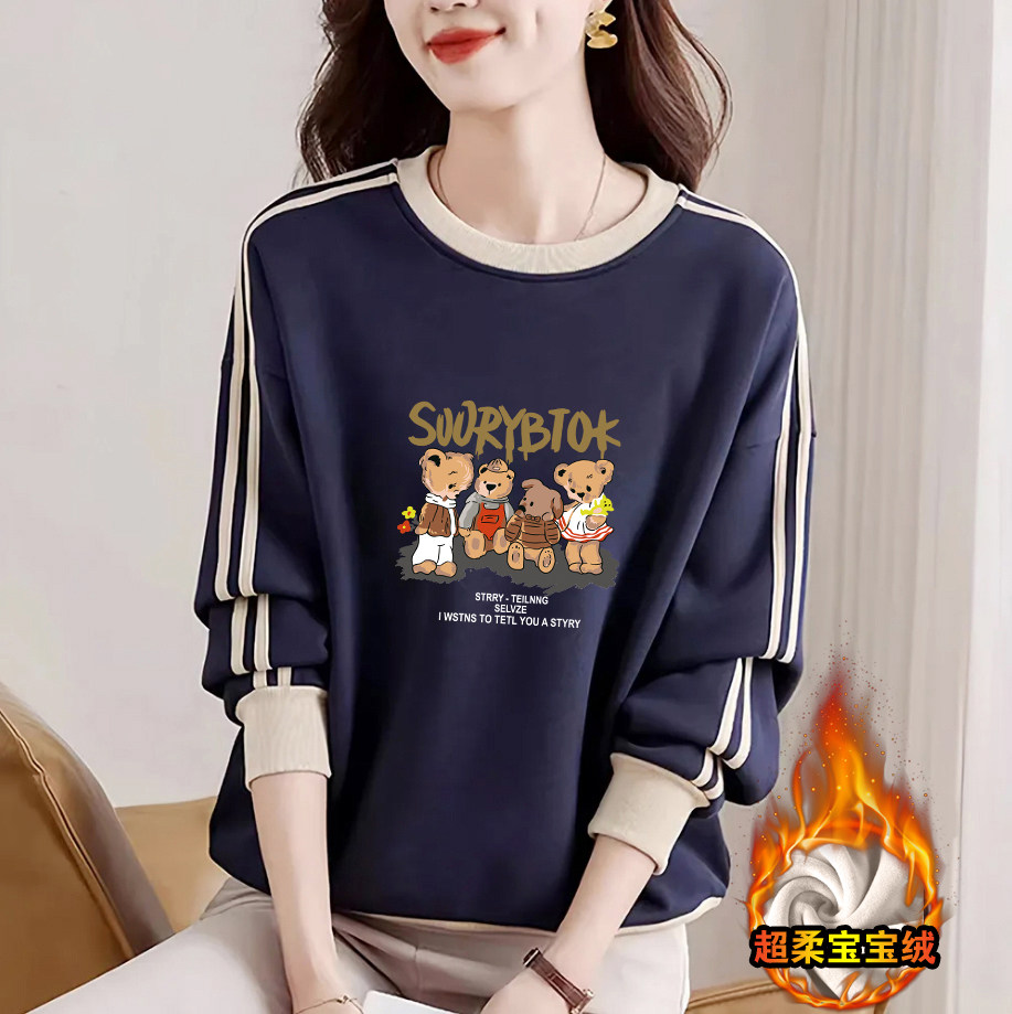 外贸折扣店正品纯棉国风加绒卫衣女秋冬新款百搭显瘦文艺减龄上衣,淘宝优惠券,粉丝福利购,淘宝优惠卷