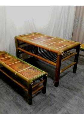 纯手工竹子秋进餐桌椅茶几家具