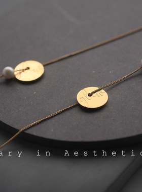 via途经欧美设计感ins女几何硬币