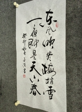 书法字画定制手写真迹毛笔字东风吹尽梅梢雪一夜即是天下春