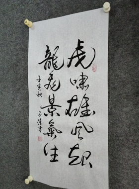 书法字画定制手写真迹毛笔字虎啸雄风起龙飞景气生