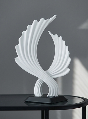 现代简约抽象波浪树脂摆件