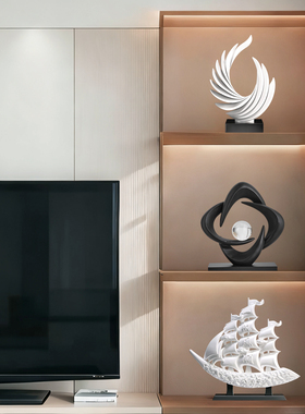 简约现代客厅电视柜壁龛酒柜装饰品摆件轻奢高档餐边柜背景墙摆设