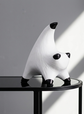 创意小马造型白色陶瓷桌面摆件