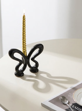 小众蝴蝶造型黑色金属摆件