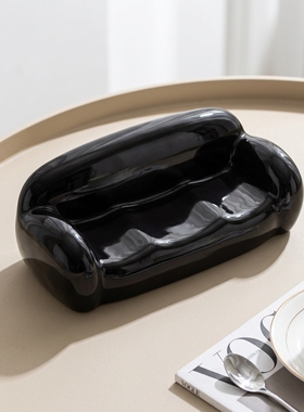 黑色玻璃豆子造型简约家居摆件