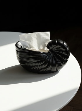 创意海螺造型纸巾盒摆件收纳