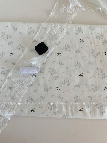 全棉40支印花布韩系少女ins小碎花蝴蝶结家居服发饰童装布diy布料 - 图2