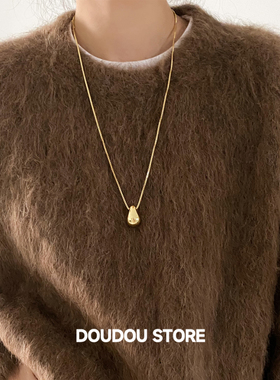 DOUDOUSTORE保色简约金属高级感水滴毛衣链百搭个性日常通勤女