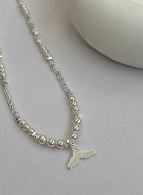 doudoustore鱼尾珍珠项链