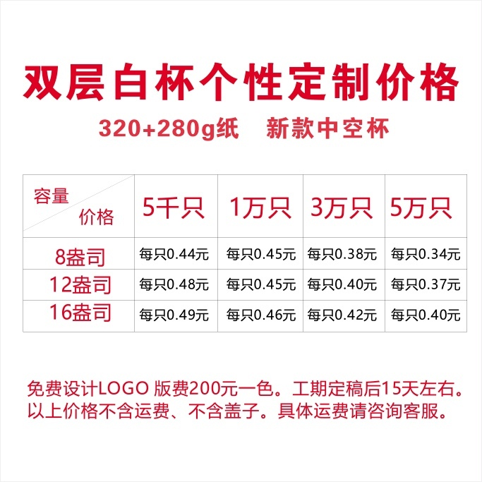 一次性加厚隔热咖啡杯10盎司300m双层白色纸杯奶茶杯20套带防漏盖