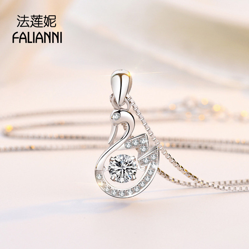 女纯银小天鹅韩版简约学生锁骨链 法莲妮项链
