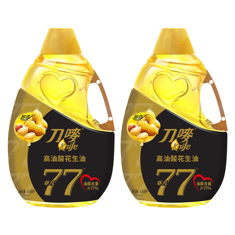 刀唛非凡高油酸花生油4.68L*2瓶 家用压榨食用植物油,淘宝优惠券,粉丝福利购,淘宝优惠卷