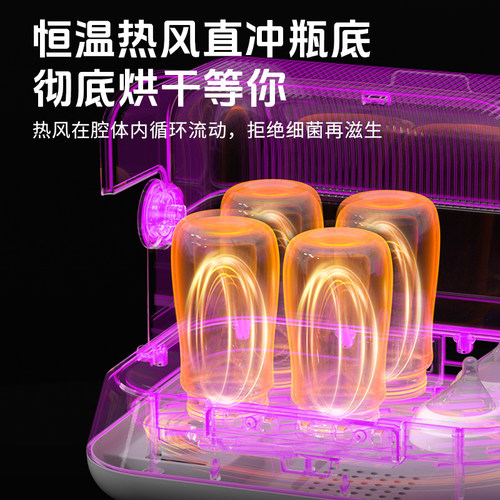 Spedu奶瓶消毒柜婴儿小型紫外线带烘干奶瓶器宝宝专用二合一体机 - 图1