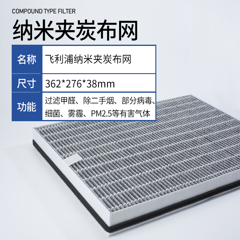 适配飞利浦净化器AC1210 AC1212 AC1216 AC2726过滤网FY1417滤芯 - 图0