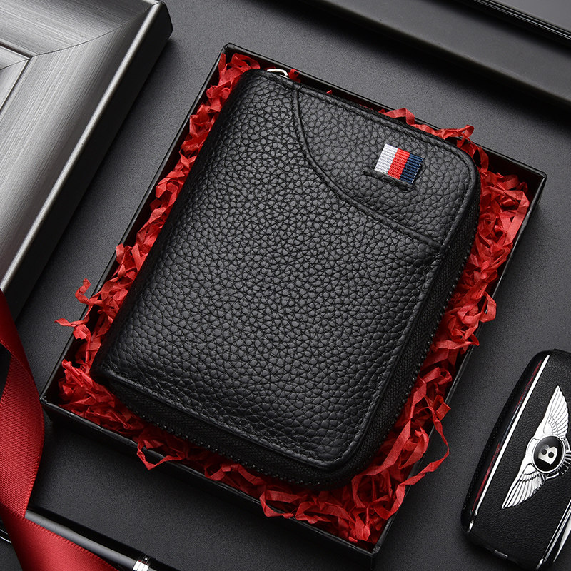 防消磁男小巧防盗刷套女插真皮卡包 依古比古卡包