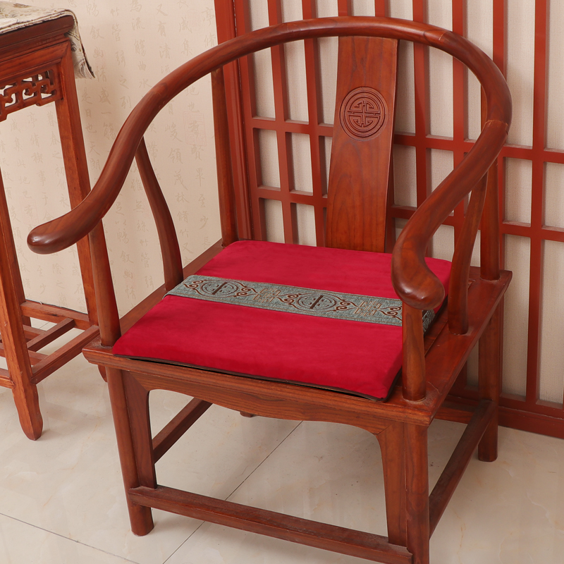 新中式坐垫金丝绒布实木圈椅垫茶椅垫防滑坐垫家用太师椅官帽椅垫