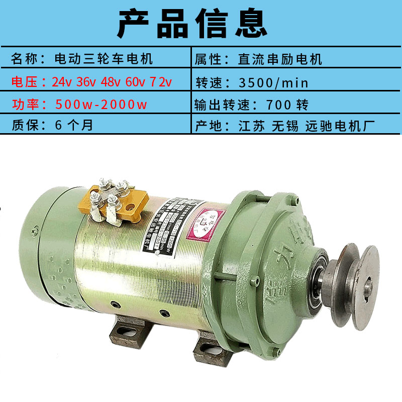 直流电动机大棚卷帘机24伏36v500w48v1200w60V1300直流有刷电机 - 图0