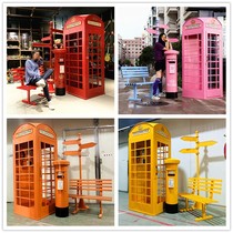 Phone kiosk Pendulum Mail Letterbox Mailboxes Nemesis Red Retro Road Signs Suit Mall Beauty Chen Decorative Landscape Props