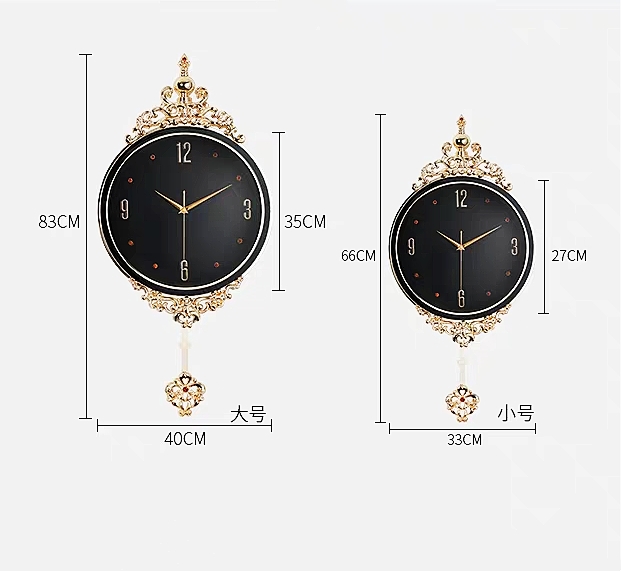 轻奢北欧式钟表挂钟客厅现代简约时钟家用创意时尚装饰摇摆石英钟 - 图3