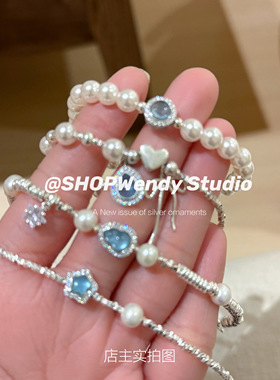 s925纯银星星葫芦蝴蝶结手链