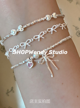 甜妹纯银手链合集kitty兔子