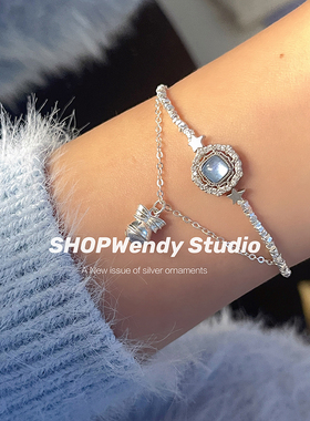 星愿天然海蓝宝蝴蝶结手链