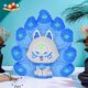 Extra large luminous nine-tailed fox building block assembled toy ornaments