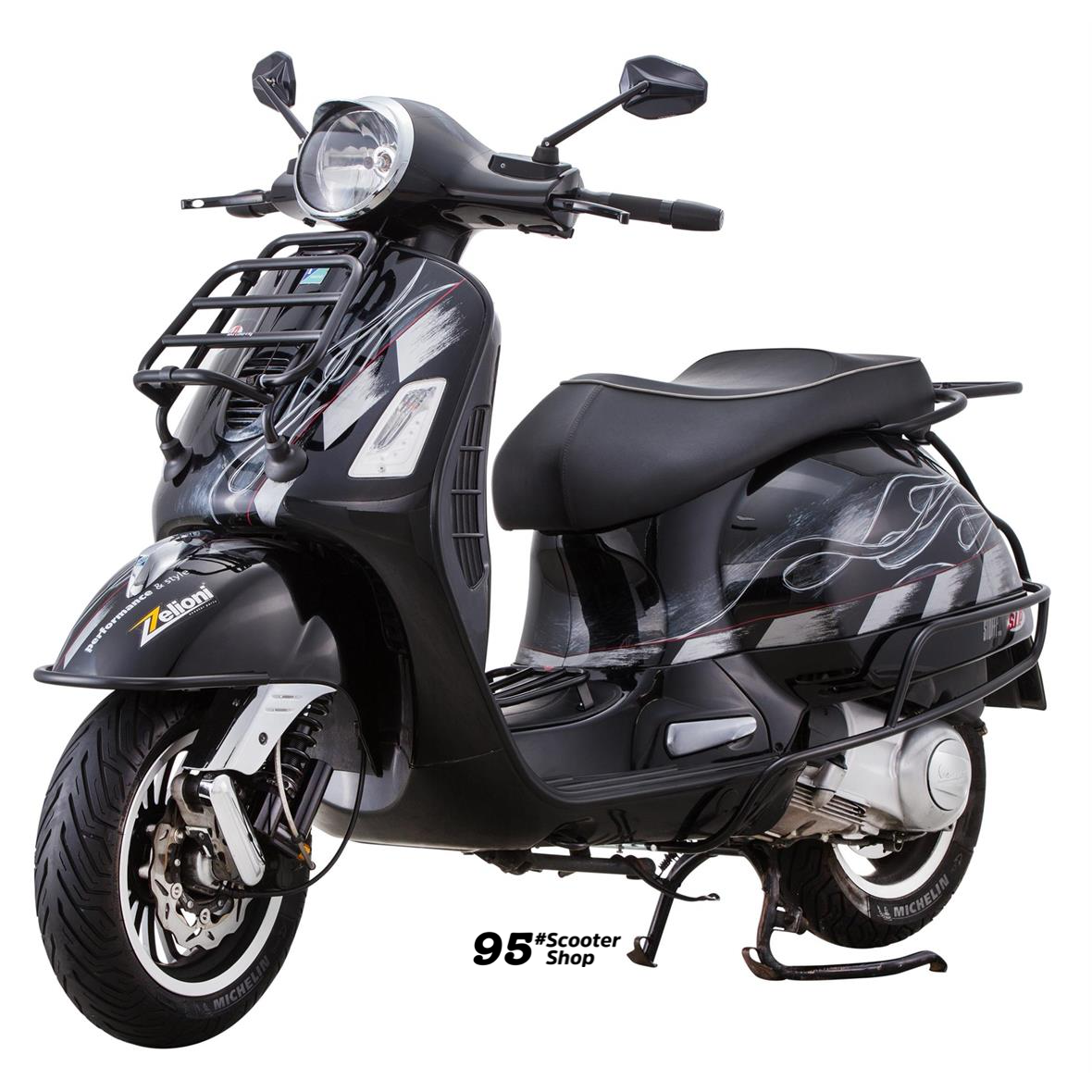 适用Vespa150 GTS300 GTV HPE 6日车身保险架后护杠车身保护杆-图3